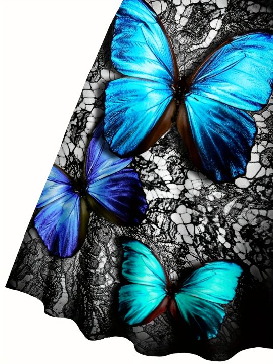 European%20and%20American%20Fashion%20Plus%20Size%20Women's%20Spring%20and%20Summer%20New%20Butterfly%20Print%20V-Neck%20Dress%20Sleeveless%20A-Line%20Camisole%20Dr%20-%20Image%204