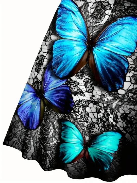European%20and%20American%20Fashion%20Plus%20Size%20Women's%20Spring%20and%20Summer%20New%20Butterfly%20Print%20V-Neck%20Dress%20Sleeveless%20A-Line%20Camisole%20Dr%20-%20Image%204