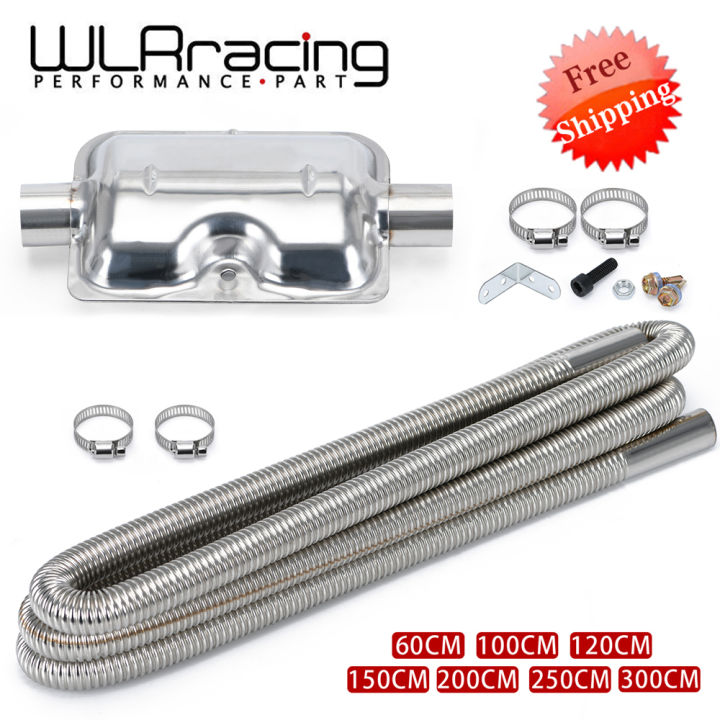 60cm - 300cm Air Diesel Parking Heater Stainless Steel Exhaust Pipe Tube Gas Vent Hose Car Truck VAN With 24mm Bore Car Muffler