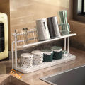 2 layer Bottle Drying Rack Cups Storage Rack with Drain Tray, Mug Organizer for Kitchen, Coffee Mug Holder for Kitchen Counter. 
