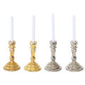 1Pair 1:12 Dollhouse Miniature Candle Holder Candlestick Candelabra Model Home Decor Toy Doll House Accessories.