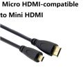 1080p 3D Mini HDMI-compatible to  Micro HDMI-compatible Cable For GoPro Sony Projector's Public to Public 0.3M 1M 1.8M Cable. 