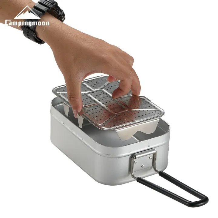CAMPINGMOON%20Outdoor%20Camping%20Aluminum%20Lunch%20Box%20Bottom%20Net,Thick%20Stainless%20Steel%20Steaming%20Net%20for%20Picnicking,High%20Steaming%20Slices%20-%20Image%205