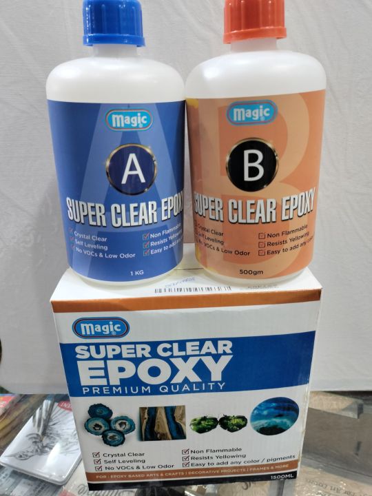 Magic resin Super Clear Epoxy 1500ml (1kg resin with  500ml hardner)(Premium Quality)