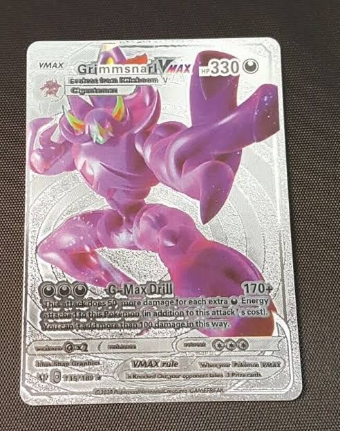 Pokemon Grimmsnarl VMAX 330HP Silver Foil Fan Art Card