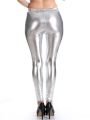 Bright leather nine-point pants high spring silver imitation leather fashion solid color leggings PU leather pants for women. 