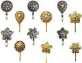 Flower Nose ring Oxidized Traditional  Nose cuff ring Clip on nose pin non piercing Fake Septum Nose Ring Nose Stud for girl & Women Combo Pack of 2/3/5 pcs. 