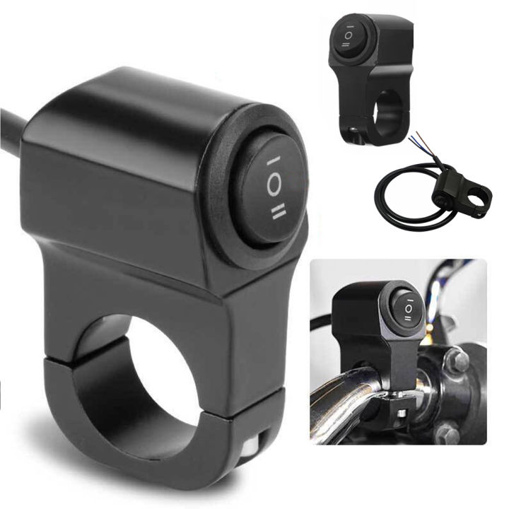 Universal Motorcycle 3 Way Switch ON OFF Mini Driving Light Switch With Clip Black