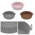 Air Fryer Silicone Basket Reusable Container Accessories Oven Tray Pizza Fried Chicken Baking Mold Protector Kitchen Tool. 