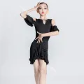 Robe de danse latine pour enfants, performance professionnelle, compétition, vêtements d'entraînement, salle de Rh. 