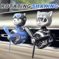 Head shaking rotating propeller plane cool fun dog pilot car air freshener accessories decoration perfume diffuser fragrance men. 