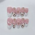 10pcs high-end Exquisite and sweet style, hand-painted leopard print, three-dimensional flowers, and sparkling dot diamonds hand.