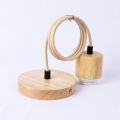 Natural Color E27 Hanging Lamp Holder Single-head Screw Socket Lampshade Base Lights Fixture Wooden Ceiling Lamp Base. 