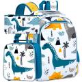 3Pcs Dinosaur Backpack for Boys, 16 Inch Kids School Preschool Bookbags, Cool Toddler Kindergarten Backpacks with Lunch Box. 