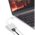 Type C to 3 in 1 Type C to HDMI Type C to USB and Type C to Type C Hub 4K Adapter USB-C to HDMI Converter with 3.0 USB Port and Type C 3.1 Female Charging Port for MacBook. 