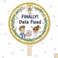 CUSTOMIZED Date Fixed Cupcake & Mithai Toppers - Digital Print Baat Pakki Cake Decoration (Pack of 6 - 2.5 inches OR Single 6x4 Inch Big Topper) for Engagement. 