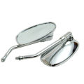 1Pair 10mm Motorcycle Mirror Chrome Oval Retro Rearview Side Mirrors E-Bike Rearview Mirrors For Honda Yamaha.