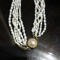 Vintage freshwater rice pearls necklace. Multi-strands freshwater pearl.... 