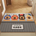 VIKAMA Cartoon Cute Bear Crystal Velvet Carpet Living Room Bathroom Entrance Door Door Dirty And Non-Slip Mat Home Decoration. 