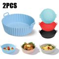 Air Fryer Silicone Basket Reusable Container Accessories Oven Tray Pizza Fried Chicken Baking Mold Protector Kitchen Tool. 