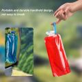 1pc 700ml Portable Ultra Light Folding Soft Water Bag For Outdoor Sports & Camping, With Handle & Hanging Hook Camping Stuff. 