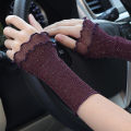 Women Hand Sleeve Wrist Cuffs Ruffled Floral Black Lace Elastic Bracelet Elegant Girls Wrist Gloves Thin and Breathable Decorate. 