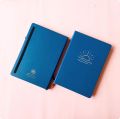 Sun or Moon Minimalistic Blue BuJo Notebook Dot grid Diary Dotted pages A5 Journal. 