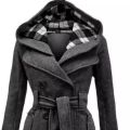 Womens Overcoats Winter Coat Ladies Girls Belted Long Hooded Warm Jacket Size Color Grey. 