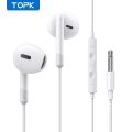 TOPK Earphone In-Ear Volume Control with Microphone 3.5mm Jack Universal for iPhone Android. 