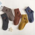 5Pairs/Lot Cartoon Stripe Kids Socks Casual Baby Girls Boys Cotton Spring Autumn Toddler Knitted Children Socks For 1-8Years. 