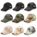 Tactical Cap Outdoor Sport Snapback Stripe Cap Camouflage Hat Simplicity Camo Hunting Mesh Cap. 
