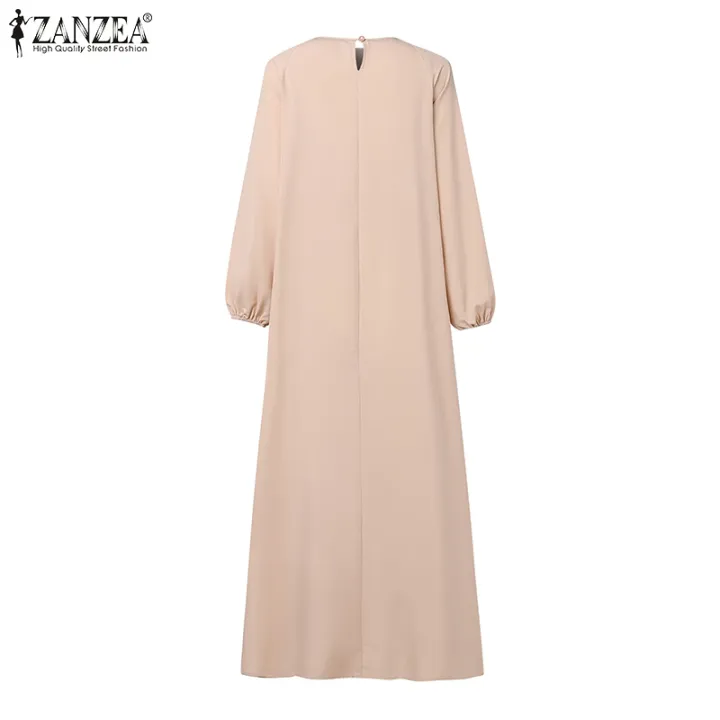 ZANZEA%20Modest%20Layered%20Plisse%20Patchwork%20Muslim%20Maxi%20Dress,%20Women's%20Lantern%20Sleeve%20Elegant%20Abaya,%20Islamic%20Hijab%20Pleated%20Robe%20Femme%20-%20Image%203