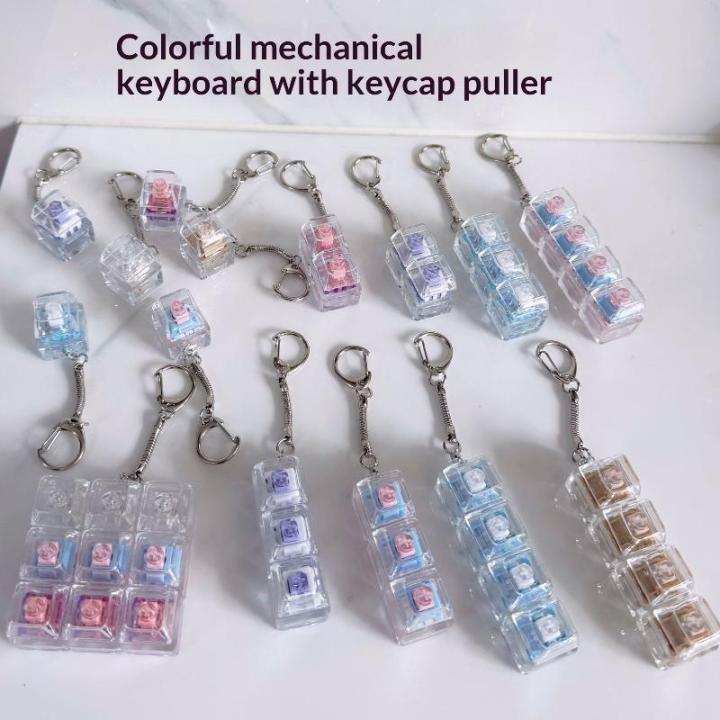NEW%201/2/3/4/9%20Key%20Keyboard%20%20Toys%20Crystal%20Keycap%20Keychain%20Stress%20Relief%20Fingertip%20Gadget%20Decompression%20Toys%20Clicker%20%20Toy%20-%20Image%202