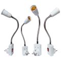 EU US Plug to E27 Lamp Holder Light Bulb Socket With Switch Flexible Lamp Base Conversion Table Lamp Converter 20cm 30cm 50cm. 