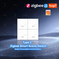 Tuya Smart ZigBee Wireless Scene Switch 4 Gang Scenario 12 Mode Automation Push Button Controller Support Z2MQTT Home Assistant. 