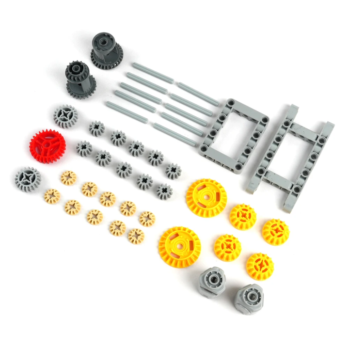 45PCS MOC Versatile Differential Gear Set Compatible with legoeds Building Blocks 45PCS Technical Parts Frame Gears Shaft Axle