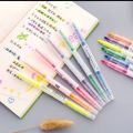 Double sided highlighter 6 pieces in pack, fancy stationary. 
