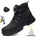 Waterproof Safety Boots Men Indestructible Steel Toe Work Boots Anti-smash Stab-resistant Safety Shoes Biker Botas Para Hombre. 