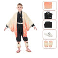 Kids Demon Slayer Corps Kimetsu No Yaiba Cosplay Costume - Kamado Tanjirou Uniform with Anime Cloak Agatsuma Zenitsu Dress-Up Ou. 