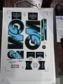3D 2024 GM Latest Edition  For Black And Cyan Cricket Bat  Stickers Latest 3D  Cricket Bat Stickers Edition. 