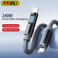 NNBILI 240W Type C to Type C Fast Super Charge Digital Display Cable USB C Data Cable For Iphone 15 16 17 .