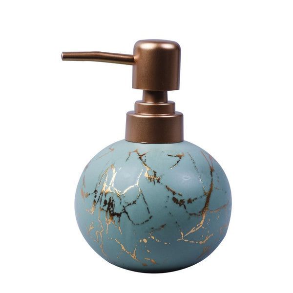 Round Marble Patterned Ceramic Lotion & Liquid Soap Dispenser