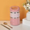 2 layer Tedemei Food Grade Stainless Steel Lunch Box.