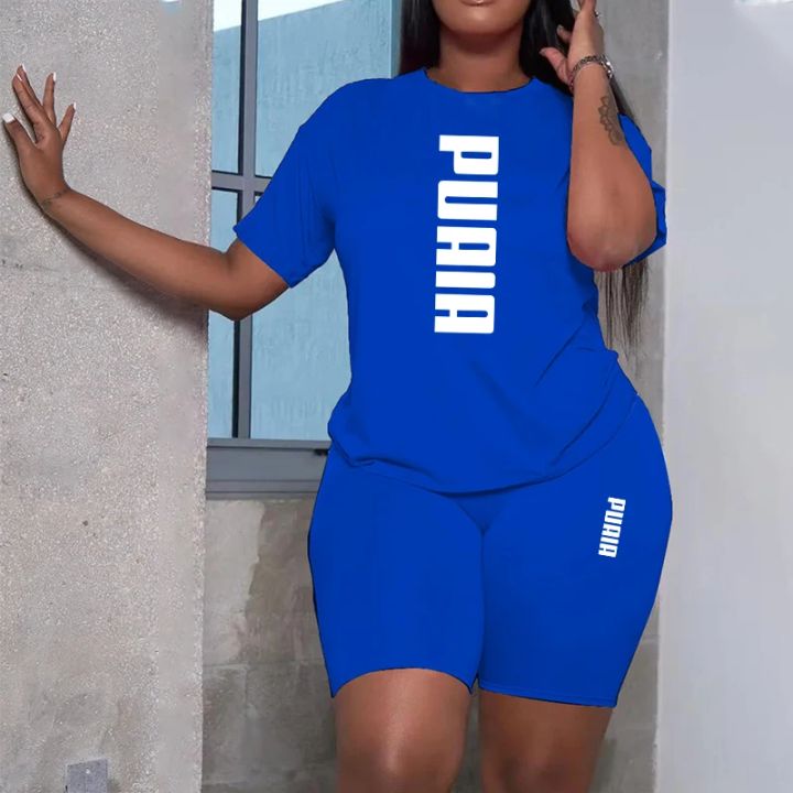 2026%20Summer%20%20Women's%20Shorts%202pcs%20Set%20Ladies%20Daily%20Casual%20Sports%20Short%20Sleeved%20Tracksuit%20Fashion%20Printed%20T-shirt%20Wear%20-%20Image%206