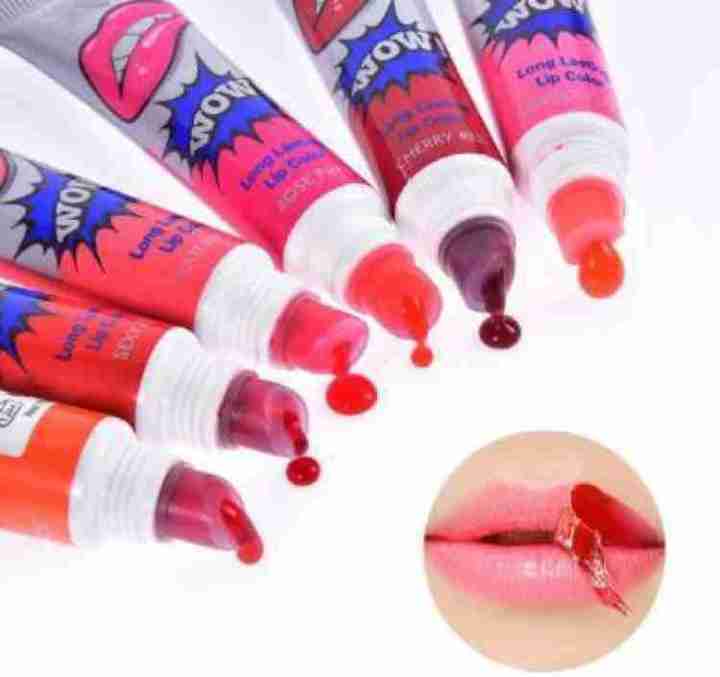 ( Pack of 6 )Waterproof lipstick - Wow Peel Off Lip gloss - Long lasting Lipgloss