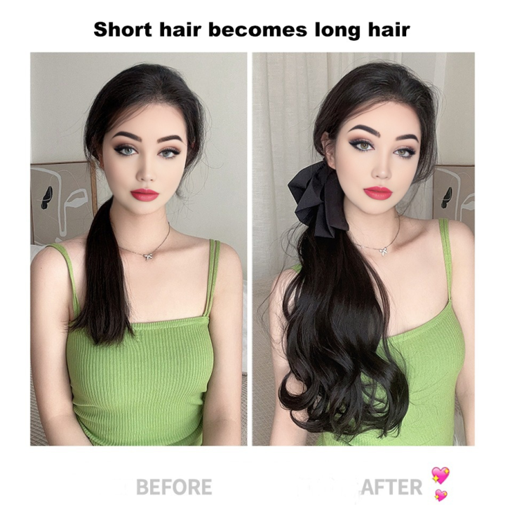 Synthetic 10inch 12inch 14inch 16inch ponytail wig for women with long curly hair high ponytail, bow tie low braid fake ponytail