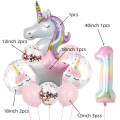 Rainbow Unicorn Balloon 40Inch Foil Balloon Unicorn Theme Suitable for Birthday Shower Party Balloon Supplies. 