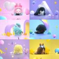 Alien Stage Full Series Blind Box Anime Collectible  Toy Trendy Cute Plush Figure Doll Kids Fans Birthday . 
