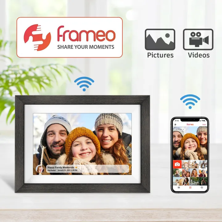 Frameo%2010.1%20inch%20Digital%20Picture%20Frame%20Smart%20Digital%20Photo%20Frame%20Wood%20IPS%20HD1080P%20Touch%20Screen%20Auto-Rotate%20Easy%20Setup%20to%20use%20-%20Image%204