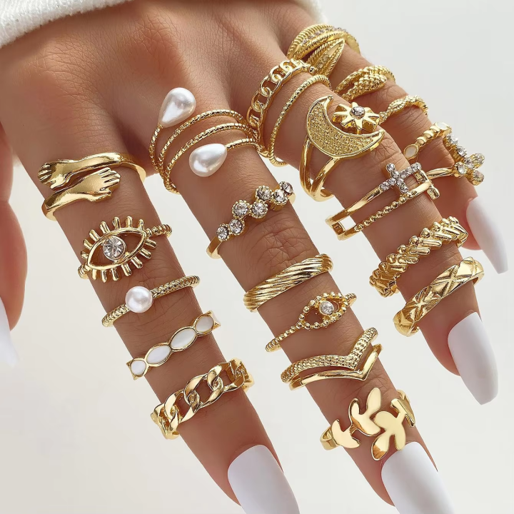 Vintage%20Elegant%2066%20Piece%20Fashion%20Ring%20Set%20Gold%20Color%20Pearl%20Geometric%20Rings%20Design%20for%20Women%20Daily%20Party%20Wear%20Jewelry%20Gifts%202024%20-%20Image%205